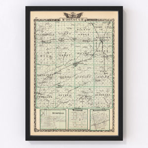 Vintage Map of Mcdonough County, Illinois 1876