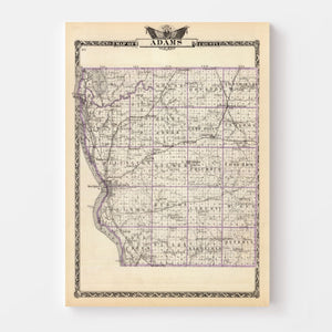 Vintage Map of Adams County, Illinois 1876