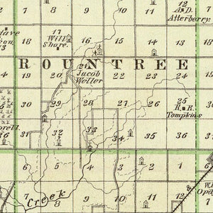 Vintage Map of Montgomery County, Illinois 1876