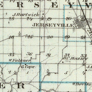 Vintage Map of Jersey County, Illinois 1876