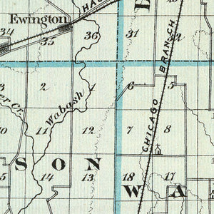 Vintage Map of Effingham County, Illinois 1876