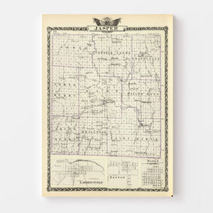 Vintage Map of Jasper County, Illinois 1876