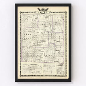 Vintage Map of Jasper County, Illinois 1876