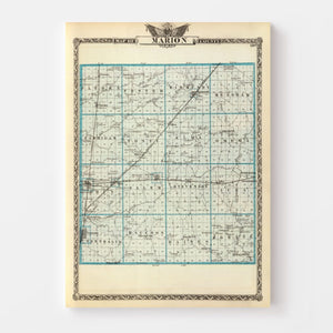 Vintage Map of Marion County, Illinois 1876