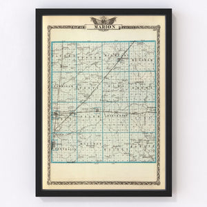 Vintage Map of Marion County, Illinois 1876