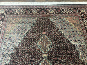 Sino Persian Rug 6x9, Herati Very Fine 400 KPSI, Black