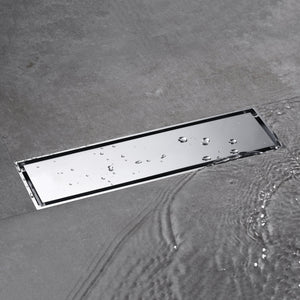 Chrome brass floor drain 11.8inch x 4.3 inch