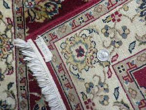 2' 8" X 6' Vintage Handmade Wool India Floral Oriental Short Runner Rug Red