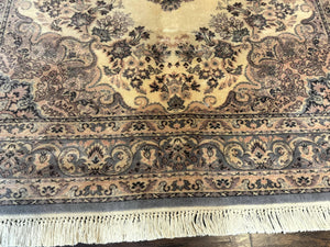 Belgium Power Loomed Wool Rug 6.9 x 9.6, Vintage Oriental Carpet
