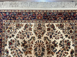 Karastan Rug 4.3 x 6, Karastan Ivory Sarouk #760 Wool Carpet, Vintage Original Collection 700 Series Discontinued, Floral Oriental Rug, Nice