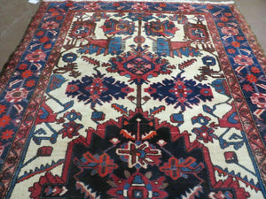 5.5' X 10.5' Antique Handmade Indian Floral Oriental Wool Rug Tribal Veg Dye Nice
