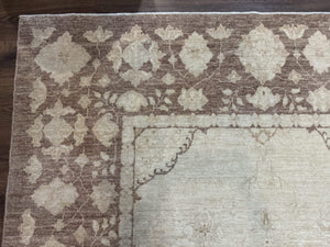 Modern Pakistani Peshawar Rug 10x13, Neutral Colors, Vintage Rug for Modern Home