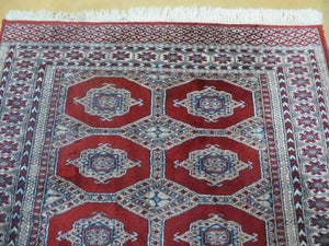 4' X 6' Vintage Handmade Pakistan Turkoman Bokhara Fine Woven Wool Rug Nice