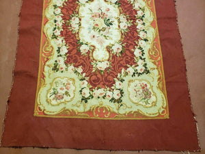 3' X 5' Antique Handmade French Aubusson Weave Savonnerie Needlepoint Rug Nice