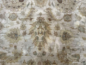 Palace Size Rug 12x15, Neutral Light Colors, Oat, Peshawar Chobi Oushak Rug, Handmade Wool Rug