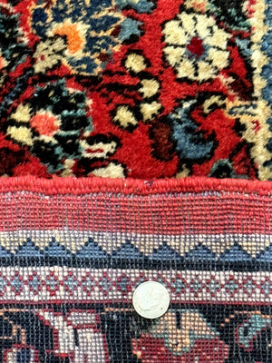 RESERVED Long Persian Sarouk Runner Rug 2.9 x 21, Rare Size for Long Hallway, Wool, Vintage, Floral, Red