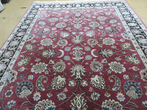6' X 9' Vintage Handmade Fine India Floral Oriental Silk Accent Wool Rug Carpet