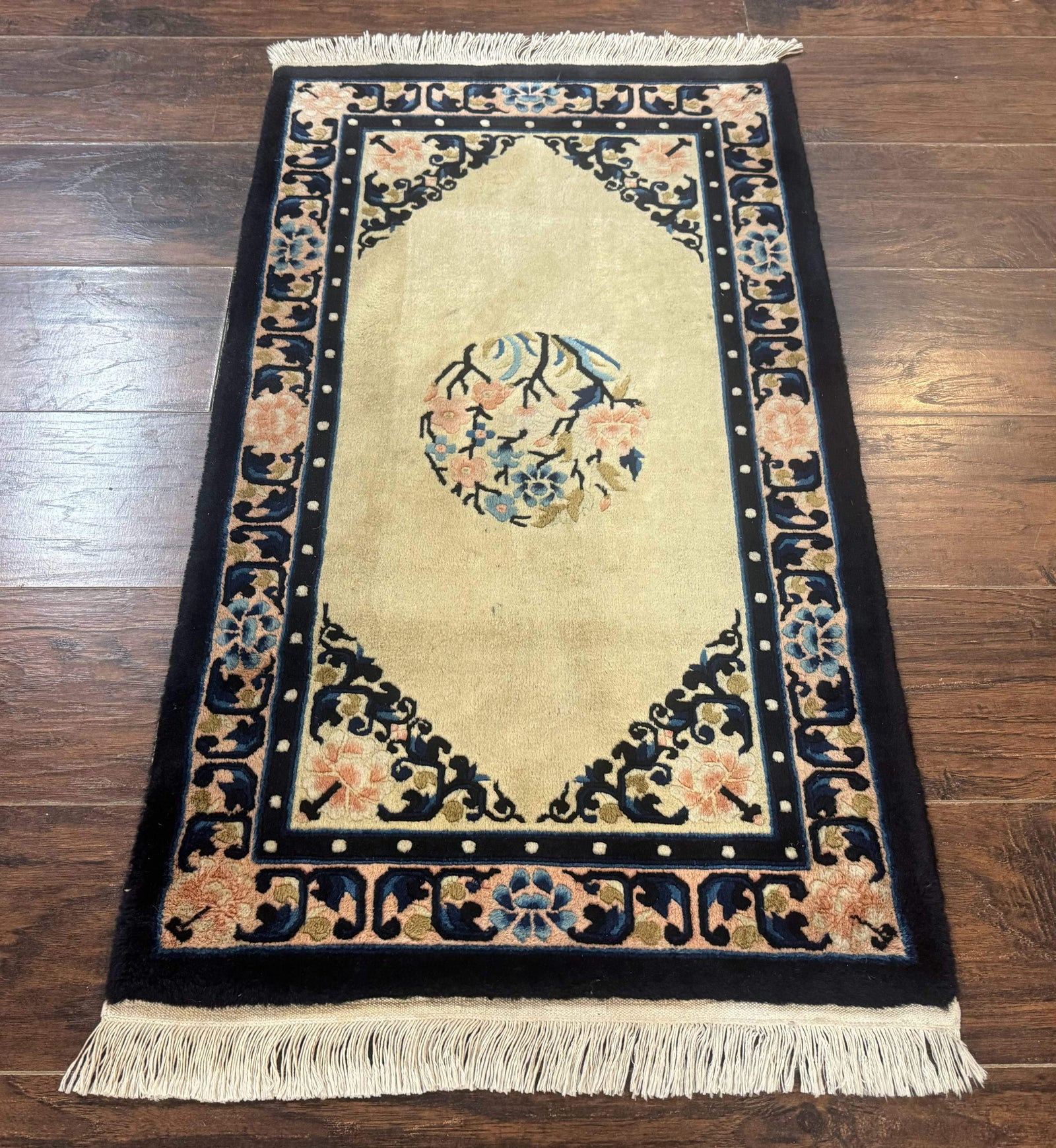 Chinese Peking Rug 2x3, Small Chinese Wool Carpet