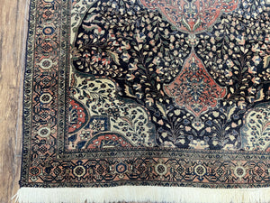 Antique Persian Sarouk Farahan Rug 4x7, Collectible Persian Carpet