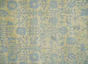 4x6 Fine Hand Knotted Gold and Silver Traditional Persian Style Antique Wool and Silk Rug