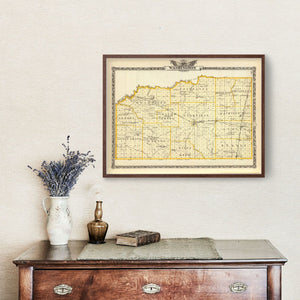 Vintage Map of Washington County, Illinois 1876