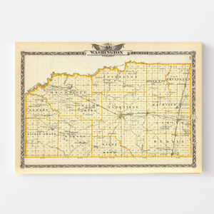 Vintage Map of Washington County, Illinois 1876