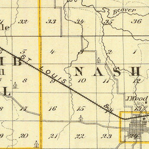 Vintage Map of Washington County, Illinois 1876