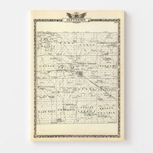 Vintage Map of Jefferson County, Illinois 1876