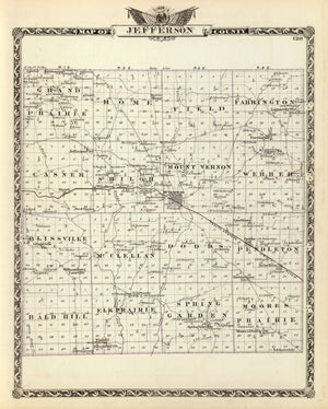 Vintage Map of Jefferson County, Illinois 1876