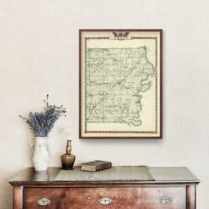Vintage Map of White County, Illinois 1876
