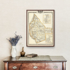 Vintage Map of Monroe County, Illinois 1876