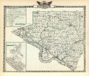 Vintage Map of Randolph County, Illinois 1876