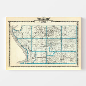 Vintage Map of Union County, Illinois 1876