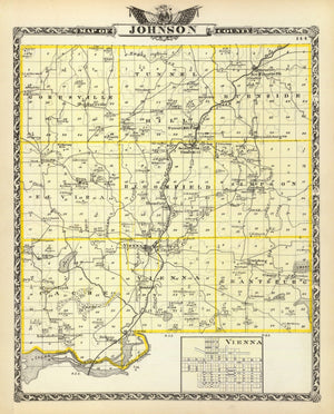 Vintage Map of Johnson County, Illinois 1876