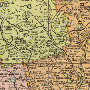 Vintage Map of Maine 1909
