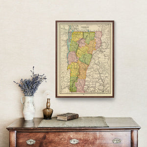Vintage Map of Vermont 1909