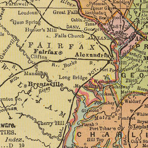 Vintage Map of Maryland & Delaware 1909