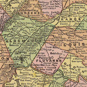 Vintage Map of Virginia 1909