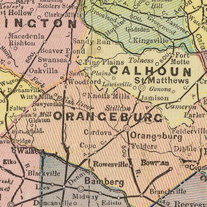 Vintage Map of South Carolina 1909