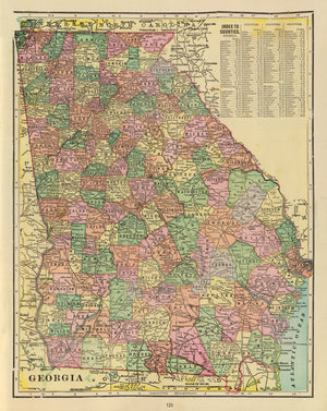 Vintage Map of Georgia 1909