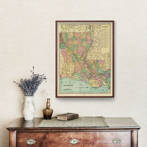 Vintage Map of Louisiana 1909