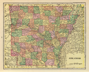 Vintage Map of Arkansas 1909
