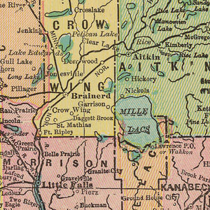 Vintage Map of Minnesota 1909