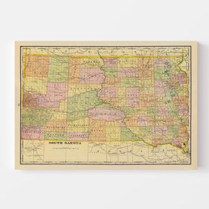 Vintage Map of South Dakota 1909