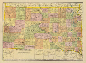 Vintage Map of South Dakota 1909