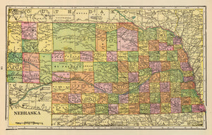 Vintage Map of Nebraska 1909