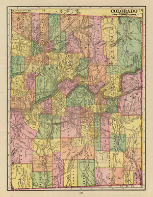 Vintage Map of Colorado 1909