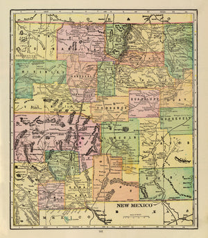 Vintage Map of New Mexico 1909