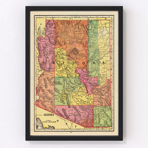 Vintage Map of Arizona 1909