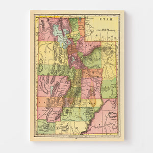 Vintage Map of Utah 1909